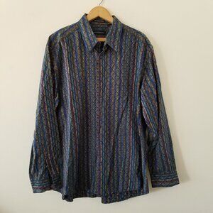 Vintage JHANE BARNES Button front abstract shirt size XL